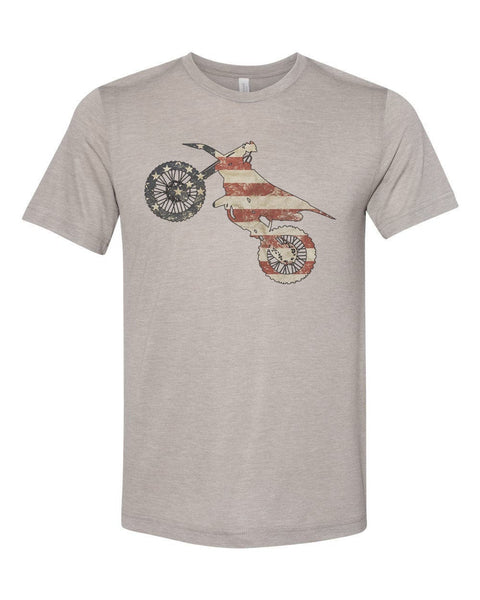 Dirt Bike Shirt, Dirt Bike Flag, Patriotic Shirt, Motorcycle Shirt, Unisex Fit, American Pride, Gift For Him, Motor Sports, Racing Shirt - Chase Me Tees LLC