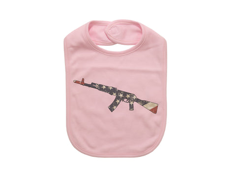 Gun Baby Bib, Patriotic Bib, Gun Flag, American Flag Bib, Baby Shower Gift, Newborn Bibs, Pregnancy Announcement, 2nd Amendment, Gun Baby - Chase Me Tees LLC