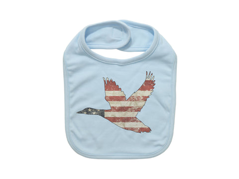 Duck Hunting Bib, Patriotic Bib, American Duck, American Flag Bib, Baby Shower Gift, Newborn Bibs, Pregnancy Announcement, Waterfowl Bib - Chase Me Tees LLC