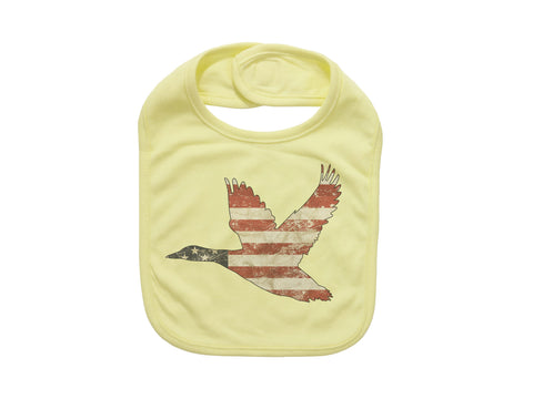 Duck Hunting Bib, Patriotic Bib, American Duck, American Flag Bib, Baby Shower Gift, Newborn Bibs, Pregnancy Announcement, Waterfowl Bib - Chase Me Tees LLC