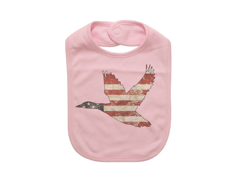 Duck Hunting Bib, Patriotic Bib, American Duck, American Flag Bib, Baby Shower Gift, Newborn Bibs, Pregnancy Announcement, Waterfowl Bib - Chase Me Tees LLC