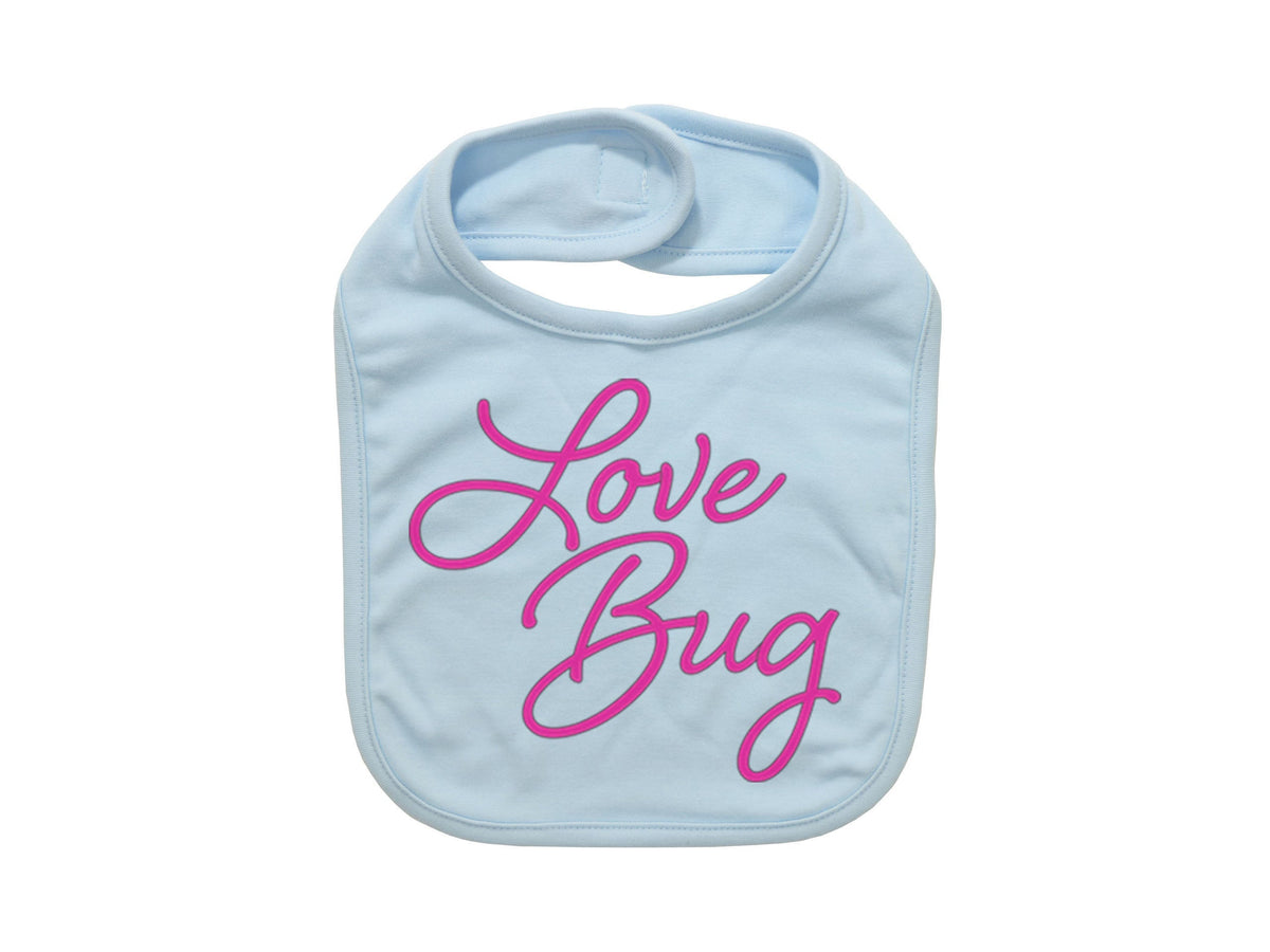 Love Bug, Baby Bibs, Valentine's Day Bib, Baby Gift, Baby Valentines, Cute Baby Bibs, Newborn Bib, Love Bug Bib, Valentines Baby, Vday Bib - Chase Me Tees LLC