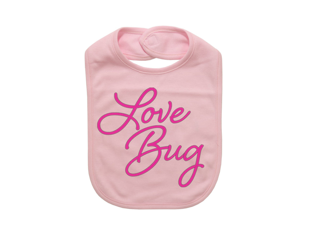 Love Bug, Baby Bibs, Valentine's Day Bib, Baby Gift, Baby Valentines, Cute Baby Bibs, Newborn Bib, Love Bug Bib, Valentines Baby, Vday Bib - Chase Me Tees LLC