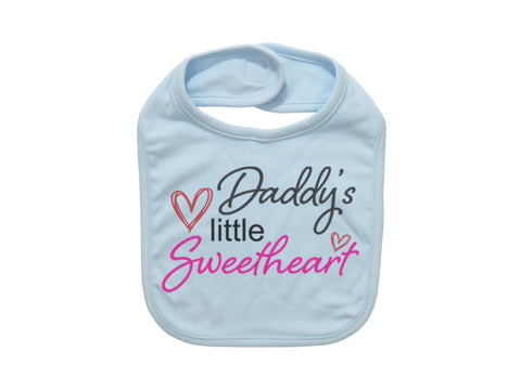 Valentine's Day Bib, Daddy's Little Sweetheart, Sweetheart Bib, Baby Girl Bib, Valentine's Day, Love Day, Baby Girl Gift, Baby Announcement - Chase Me Tees LLC