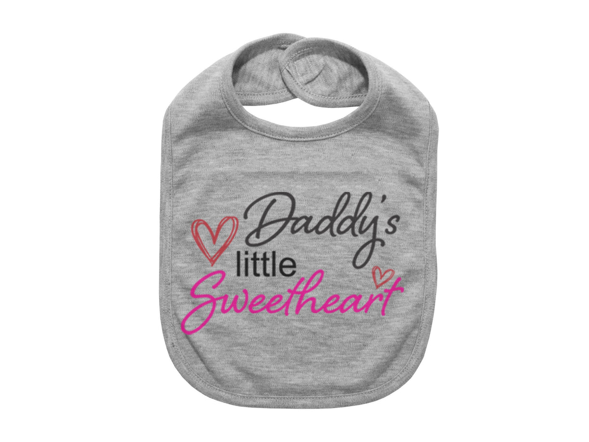 Valentine's Day Bib, Daddy's Little Sweetheart, Sweetheart Bib, Baby Girl Bib, Valentine's Day, Love Day, Baby Girl Gift, Baby Announcement - Chase Me Tees LLC