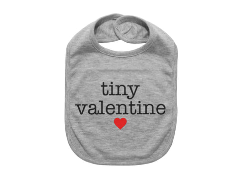 Valentine's Day Bib, Tiny Valentine, Valentine's Day Baby Bib, Cute Baby Bibs, Valentine Onesie, Baby Shower Gift, Gift For Baby, Sublimated - Chase Me Tees LLC