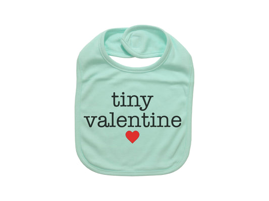 Valentine's Day Bib, Tiny Valentine, Valentine's Day Baby Bib, Cute Baby Bibs, Valentine Onesie, Baby Shower Gift, Gift For Baby, Sublimated - Chase Me Tees LLC