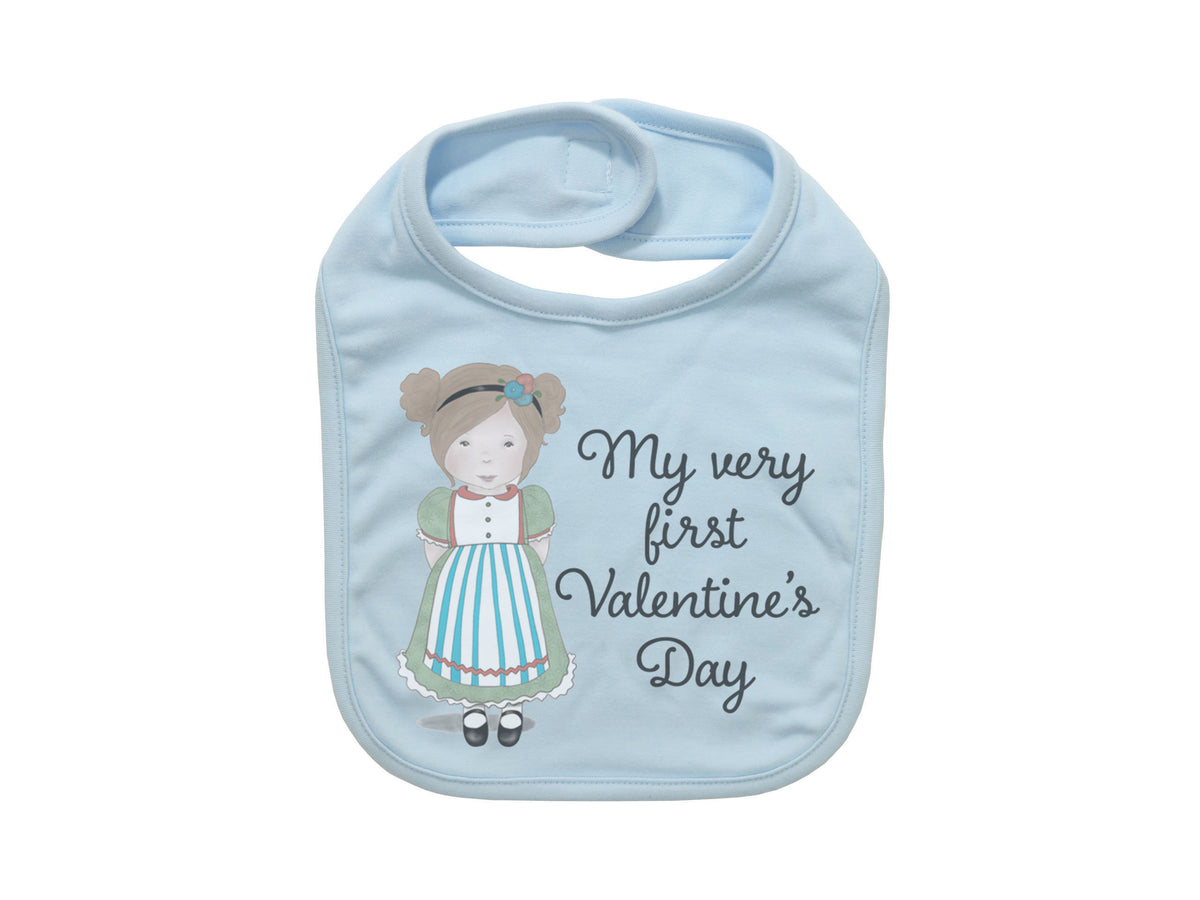 My Very First Valentine's Day, Maureen, Valentine's Day Bib, Baby Shower Gift, Cute Baby Bibs, Newborn Bib, Loved Bib, Valentine Bib - Chase Me Tees LLC