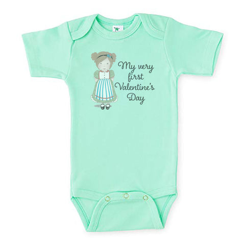 My Very First Valentine's Day, Maureen, Valentines Onesie, First Valentine's Day, Baby Girl Onesie, Love Day Bodysuit, Baby's Fist Valentine - Chase Me Tees LLC
