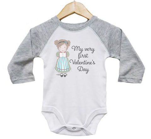 My Very First Valentine's Day, Maureen, Valentines Onesie, First Valentine's Day, Baby Girl Onesie, Love Day Bodysuit, Baby's Fist Valentine - Chase Me Tees LLC