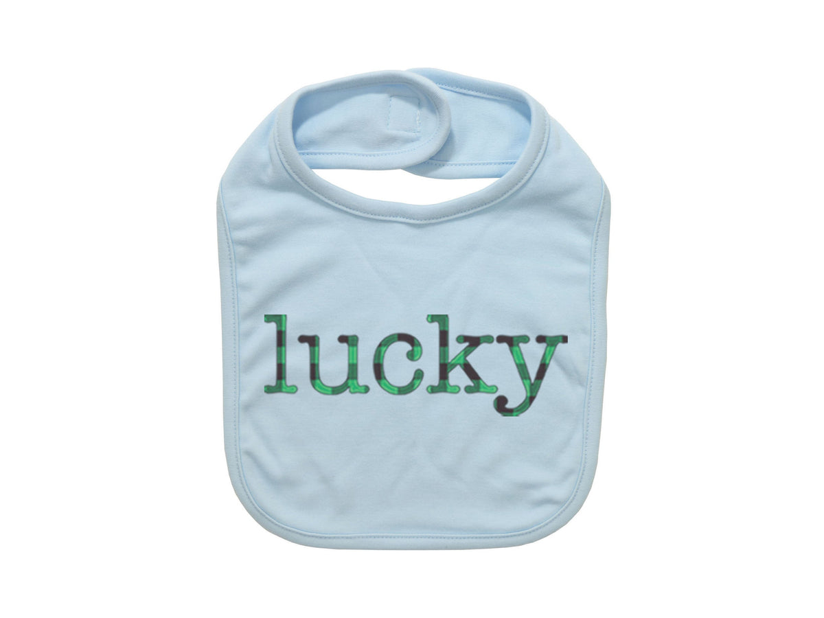 Lucky Baby Bib, Lucky Plaid, St. Patricks Day Baby, Cute Baby Bib, Green Bib, Pinch Proof, Plaid Bib, Newborn Bib, Gift For Infant, Bibs - Chase Me Tees LLC