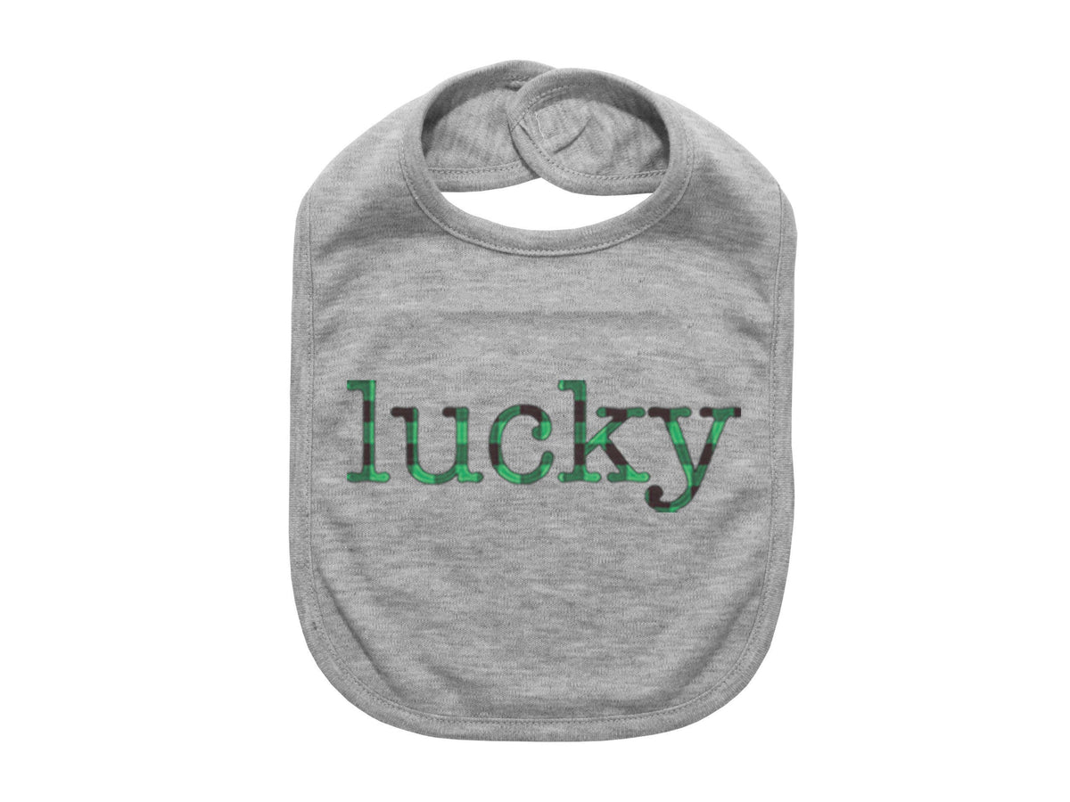 Lucky Baby Bib, Lucky Plaid, St. Patricks Day Baby, Cute Baby Bib, Green Bib, Pinch Proof, Plaid Bib, Newborn Bib, Gift For Infant, Bibs - Chase Me Tees LLC