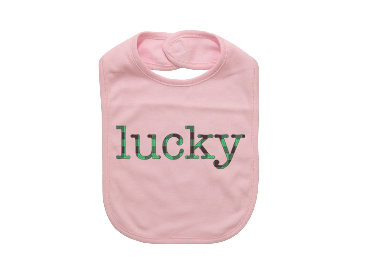 Lucky Baby Bib, Lucky Plaid, St. Patricks Day Baby, Cute Baby Bib, Green Bib, Pinch Proof, Plaid Bib, Newborn Bib, Gift For Infant, Bibs - Chase Me Tees LLC
