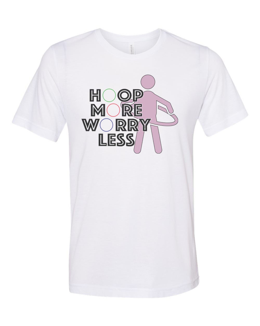 Hula Hoop Shirt, Hoop More Worry Less, Hula Hooper, Hula Shirt, Unisex Fit, Sublimated Design, Hula Hoop Gift, Hooper Shirt, Hippie Shirt - Chase Me Tees LLC