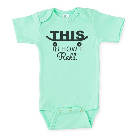 Skateboard Onesie, This Is How I Roll, Baby Skateboarding Outfit, Skating Onesie, Skateboard Bodysuit, Future Skateboarder, Gift For Baby - Chase Me Tees LLC