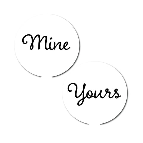 Car Coaster, Mine & Yours, Funny Car Coasters, Truck Gift, Car Accessories, Car Gift, Truck Coaster, Vehicle Accessories, Cute Coasters - Chase Me Tees LLC