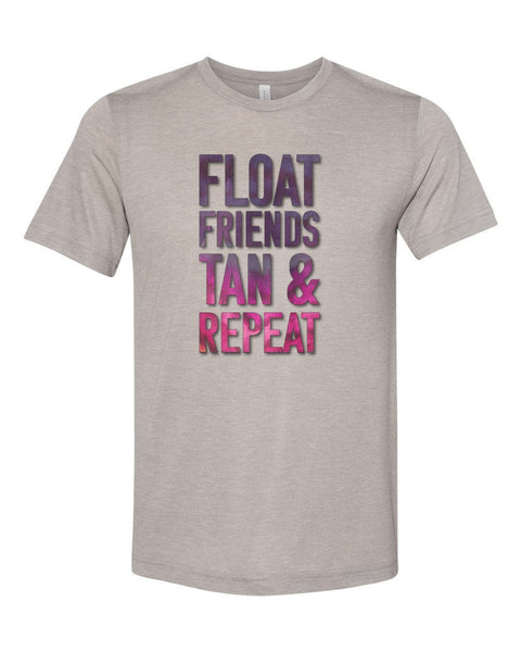 Float Trip Shirt, Float Friends Tan & Repeat, Floating Shirt, Summer Tee, Best Friends Shirt, Unisex Fit, Sublimated Design, Kayaking Shirt - Chase Me Tees LLC