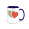 Heart Mug, Colorful Hearts, Valentine's Day Mug, Heart Coffee Cup, Gift For Her, Valentine's Mug, Sublimated Design, Vintage Hearts, Retro - Chase Me Tees LLC
