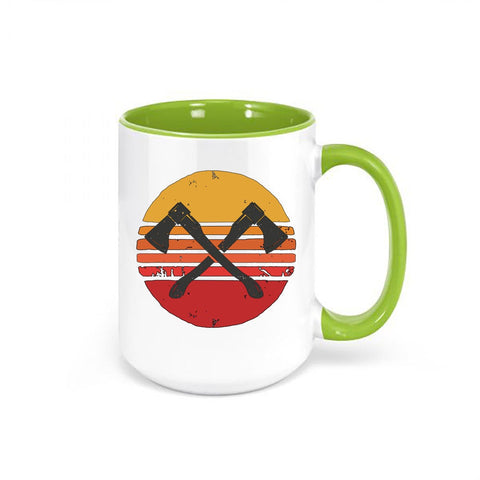 Axe Throwing Mug, Axe Sunset, Lumberjack Mug, Axe Coffee Cup, Gift For Him, Sublimated Design, Axe Gift, Lumberjack Gift, Logger Mug, Axes - Chase Me Tees LLC