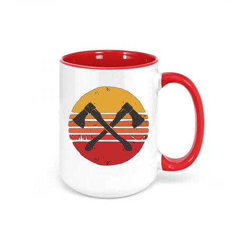 Axe Throwing Mug, Axe Sunset, Lumberjack Mug, Axe Coffee Cup, Gift For Him, Sublimated Design, Axe Gift, Lumberjack Gift, Logger Mug, Axes - Chase Me Tees LLC