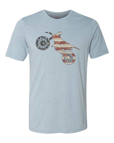 Dirt Bike Shirt, Dirt Bike Flag, Patriotic Shirt, Motorcycle Shirt, Unisex Fit, American Pride, Gift For Him, Motor Sports, Racing Shirt - Chase Me Tees LLC