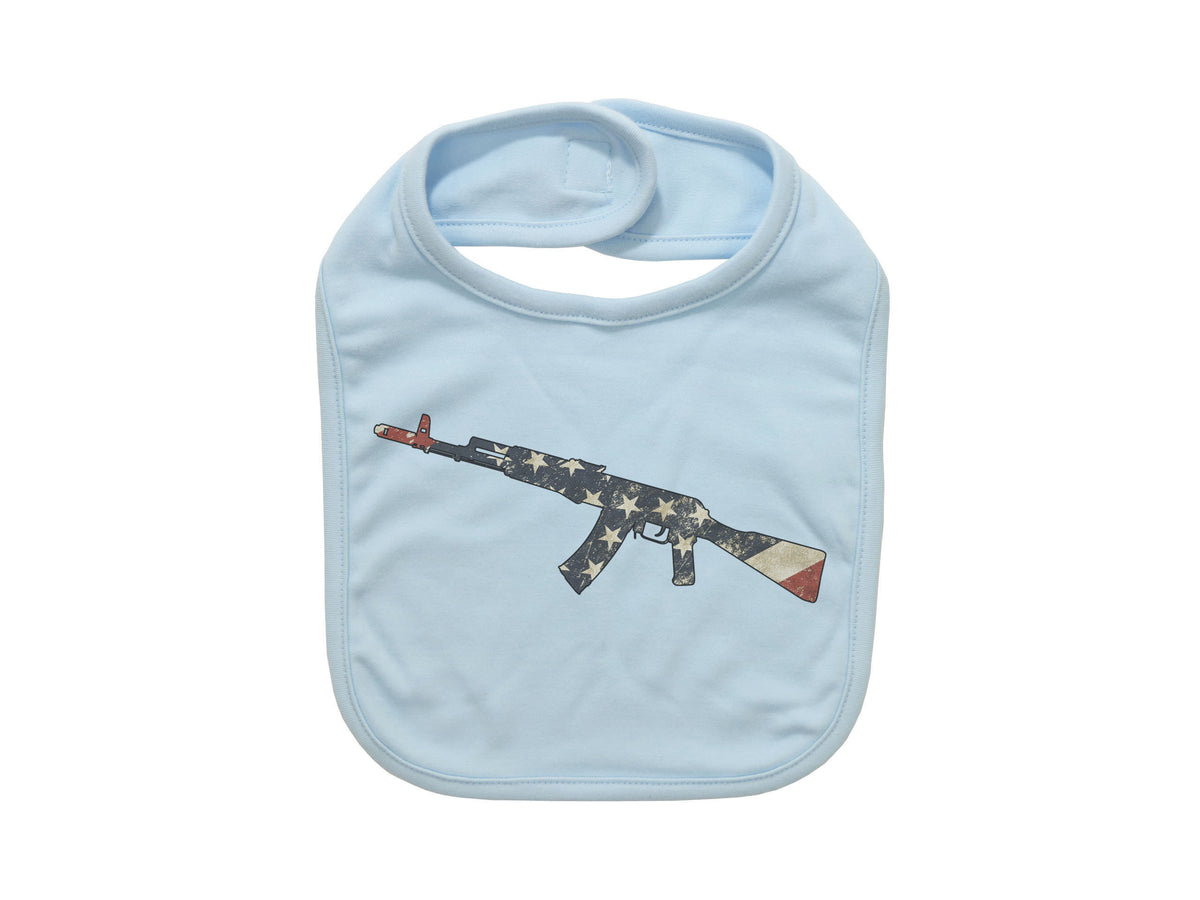 Gun Baby Bib, Patriotic Bib, Gun Flag, American Flag Bib, Baby Shower Gift, Newborn Bibs, Pregnancy Announcement, 2nd Amendment, Gun Baby - Chase Me Tees LLC
