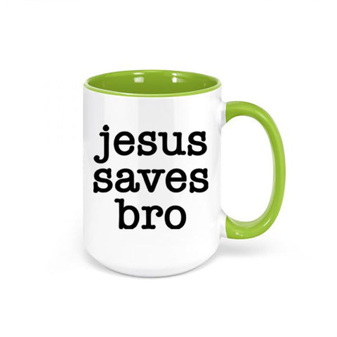 Christian Coffee Mug, Jesus Saves Bro, Religious Mug, Jesus Coffee Cup, Christian Gift, Jesus Saves Mug, Christian Decor, Funny Christian - Chase Me Tees LLC