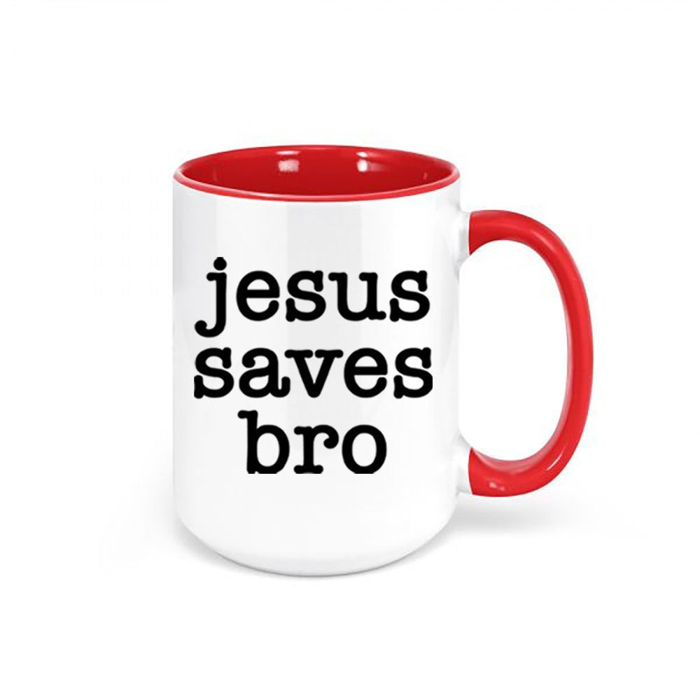 Christian Coffee Mug, Jesus Saves Bro, Religious Mug, Jesus Coffee Cup, Christian Gift, Jesus Saves Mug, Christian Decor, Funny Christian - Chase Me Tees LLC