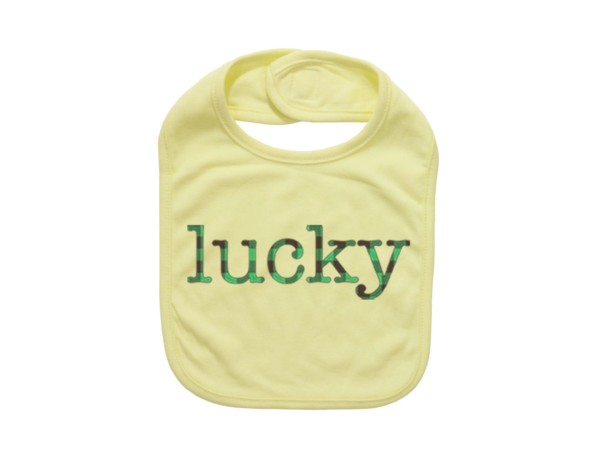 Lucky Baby Bib, Lucky Plaid, St. Patricks Day Baby, Cute Baby Bib, Green Bib, Pinch Proof, Plaid Bib, Newborn Bib, Gift For Infant, Bibs - Chase Me Tees LLC