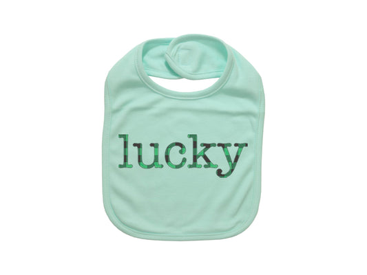 Lucky Baby Bib, Lucky Plaid, St. Patricks Day Baby, Cute Baby Bib, Green Bib, Pinch Proof, Plaid Bib, Newborn Bib, Gift For Infant, Bibs - Chase Me Tees LLC