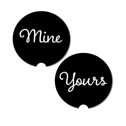 Car Coaster, Mine & Yours, Funny Car Coasters, Truck Gift, Car Accessories, Car Gift, Truck Coaster, Vehicle Accessories, Cute Coasters - Chase Me Tees LLC