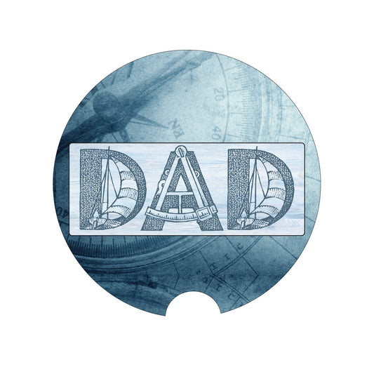 Nautical Car Coaster, Nautical Dad, Gift For Him, Father's Day Gift, Gift For Dad, Sailing Coaster, Sailing Dad, Boat Coaster, Boating - Chase Me Tees LLC