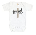 Trust Onesie, Trust Leopard, Christian Onesie, Baby Announcement, Baby Shower Gift, Baby Trust Outfit, Christian Baby Onesie, Scripture - Chase Me Tees LLC