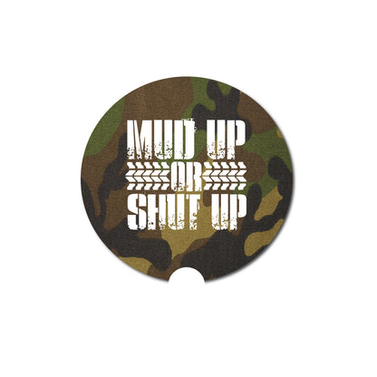 Car Coaster, Mud Up Or Shut Up, Mudding Gift, Gift For Him, Truck Coaster, Truck Accessories, Mudding, Truck Gift, Father's Day Gift, Mud - Chase Me Tees LLC