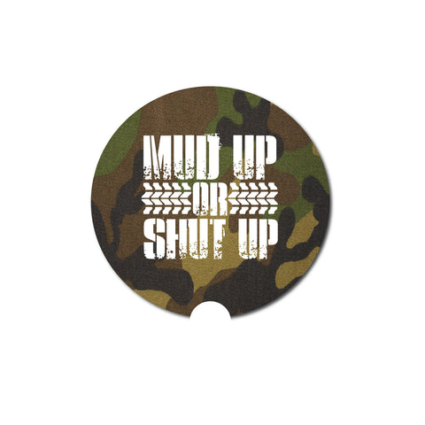 Car Coaster, Mud Up Or Shut Up, Mudding Gift, Gift For Him, Truck Coaster, Truck Accessories, Mudding, Truck Gift, Father's Day Gift, Mud - Chase Me Tees LLC