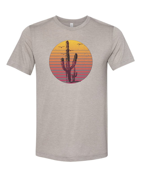 Cactus Shirt, Cactus Sunset, Cactus Gift, Unisex Fit, Sublimated Design, Desert Shirt, Gift For Her, Cacti Lover, Western Shirt, Sunset - Chase Me Tees LLC