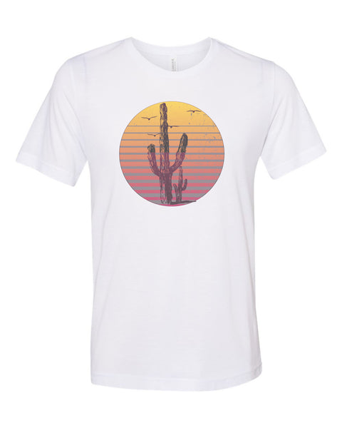 Cactus Shirt, Cactus Sunset, Cactus Gift, Unisex Fit, Sublimated Design, Desert Shirt, Gift For Her, Cacti Lover, Western Shirt, Sunset - Chase Me Tees LLC