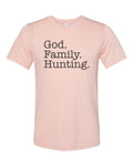 Hunting Shirt, God Family Hunting, Christian Shirt, Country Shirt, Gift For Him, Hunting Apparel, Faith And Family, Christian Apparel, Hunt - Chase Me Tees LLC