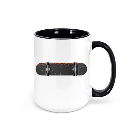 Skateboard Mug, Chocolate Skateboard, Skateboard Gift, Coffee Cup, Sublimated Design, Skater Mug, Skateboarding Mug, Gift For Skater - Chase Me Tees LLC