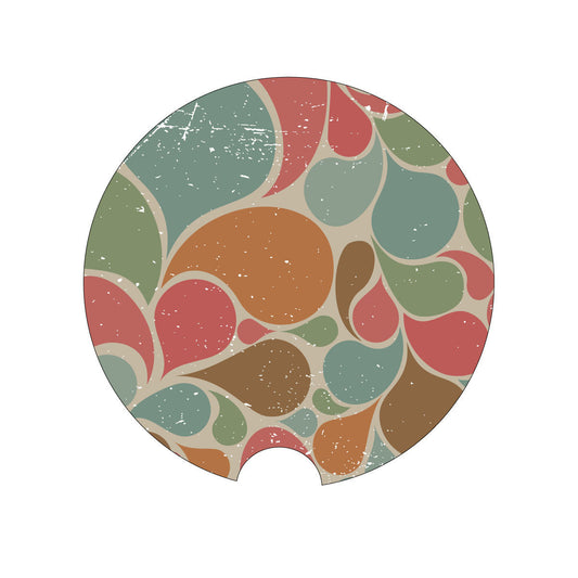 Car Coaster, Retro Paisley, Vintage Car Coaster, 70's Gift, Car Gift, Coaster, Car Accessories, Car Gift, Truck Coaster, Vehicle Accessories - Chase Me Tees LLC