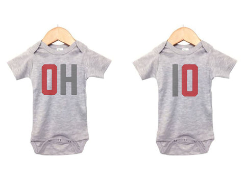 Ohio Twins, OH Baby Outfit, Ohio Onesie, Twins Onesie, Gift For Baby Twins, Ohio Bodysuit, Gift For Baby, Sports Baby Outfit, Sublimated - Chase Me Tees LLC