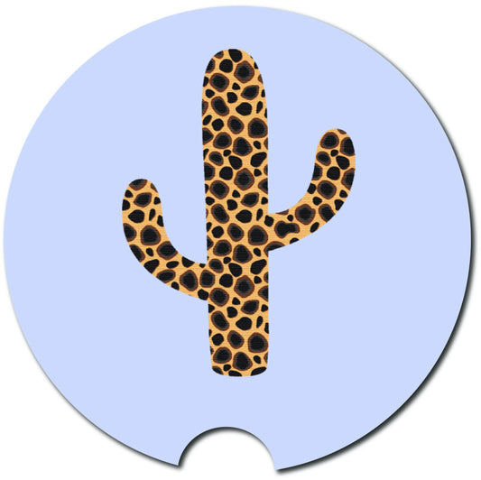 Car Coaster, Leopard Cactus, Cactus Coaster, Leopard Car Coaster, Cactus Gift, Car Accessories, Car Gift, Truck Coaster, Vehicle Accessories - Chase Me Tees LLC