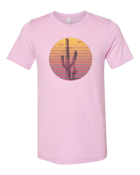 Cactus Shirt, Cactus Sunset, Cactus Gift, Unisex Fit, Sublimated Design, Desert Shirt, Gift For Her, Cacti Lover, Western Shirt, Sunset - Chase Me Tees LLC