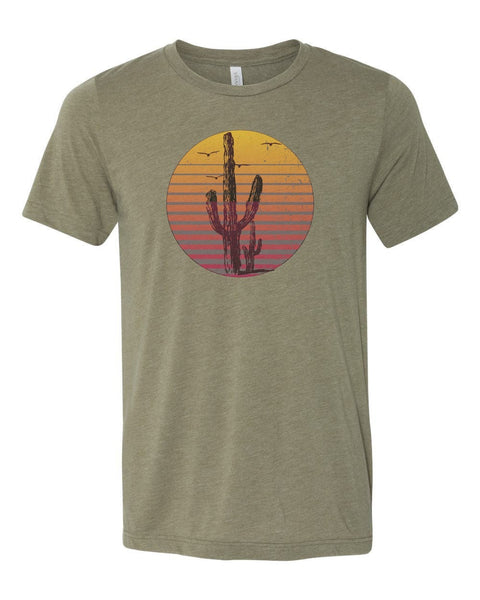 Cactus Shirt, Cactus Sunset, Cactus Gift, Unisex Fit, Sublimated Design, Desert Shirt, Gift For Her, Cacti Lover, Western Shirt, Sunset - Chase Me Tees LLC
