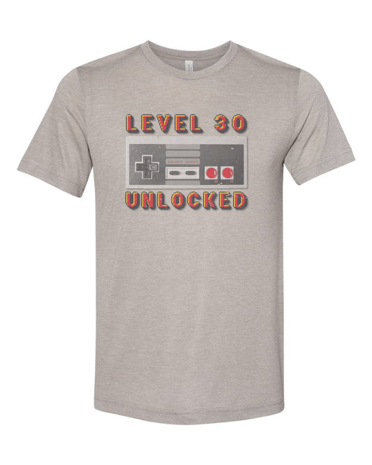 30th Birthday Shirt, Level 30 Unlocked, Gamer Birthday Shirt, Nerd Shirt, Gamer Shirt, Birthday Shirt For Him, Unisex Fit, Gamer Party Shirt - Chase Me Tees LLC