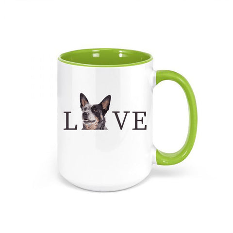 Blue Heeler Mug, Love Blue Heeler, Australian Cattle Dog, Blue Heeler Gift, Blue Heeler Mom, Cattle Dog, Coffee Gift, Dog Mom, Dog Dad - Chase Me Tees LLC