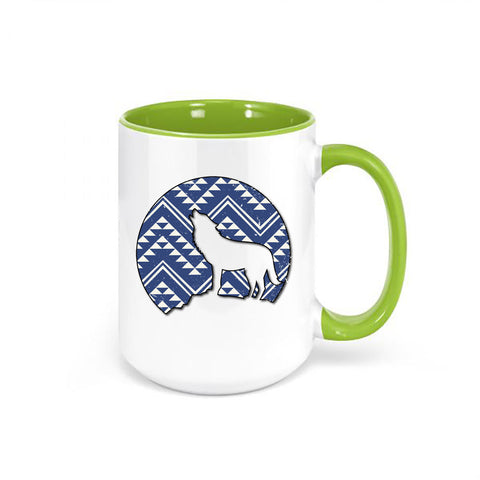 Aztec Mug, Aztec Wolf, South Western Mug, Wolf Mug, Coffee Gift, Wolves, Aztec Print, Gift For Her, Wolf Lover, Coffee Cup, Sublimated, Wolf - Chase Me Tees LLC