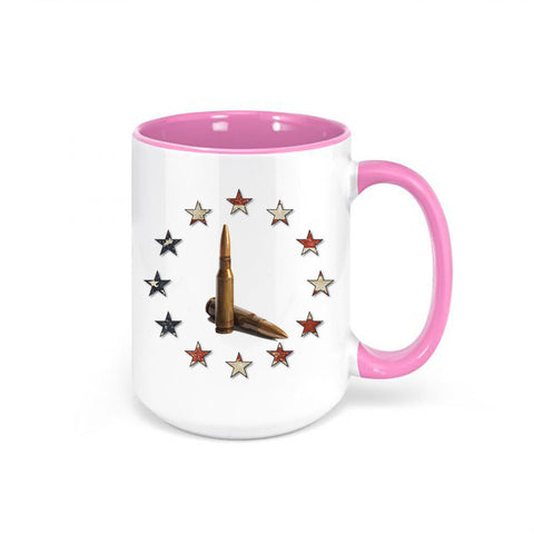 Gun Mug, Stars And Bullets, Patriotic Mug, Gun Gift, Cartridges, 2nd Amendment Mug, Gun Coffee Cup, Gun Lover, Bullet Mug, Gift For Him - Chase Me Tees LLC