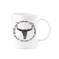 Patriotic Mug, Western Coffee Mug, Barbwire Skull, American Flag Mug, Cowboy Cup, Boho Coffee Cup, Sublimated Design, USA Mug, Skull Mug - Chase Me Tees LLC