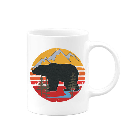Bear Coffee Mug, Bear Sun, Rustic Mugs, Bear Lover, Gift For Bear Hunter, Bear Gift, Hunting Coffee Mug, Bear Cup, Sublimated Design - Chase Me Tees LLC